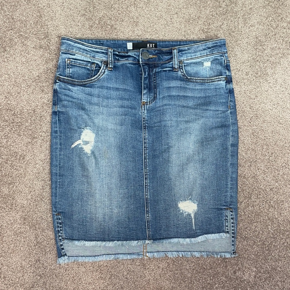 KUT from the kloth denim skirt